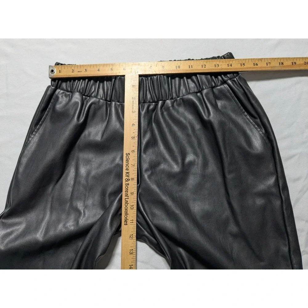LISADNYC x THE DROP Women Large Black Vegan Leather Pull-On‎ Pants EUC